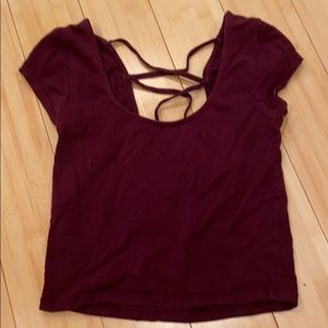 F21 plum crop top